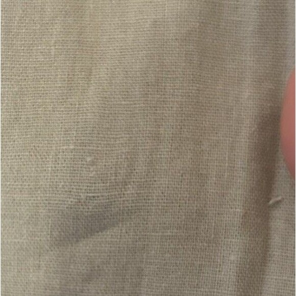 American Rewash Linen blend White Leg Smocked Waist Oatmeal Pants Size Small - Picture 3 of 7